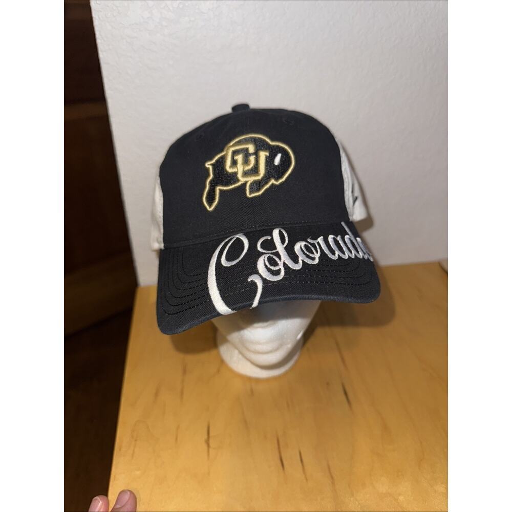 NEW Colorado CU Buffaloes Zephyr Black Adjustable Embroidered Hat Womens NWOT